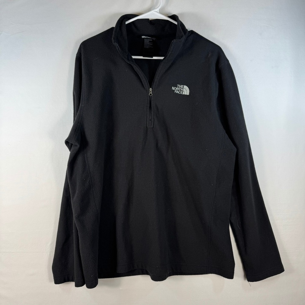 The North Face Mens TKA 100 Fleece Quarter Zip Pullover Black Large Regular